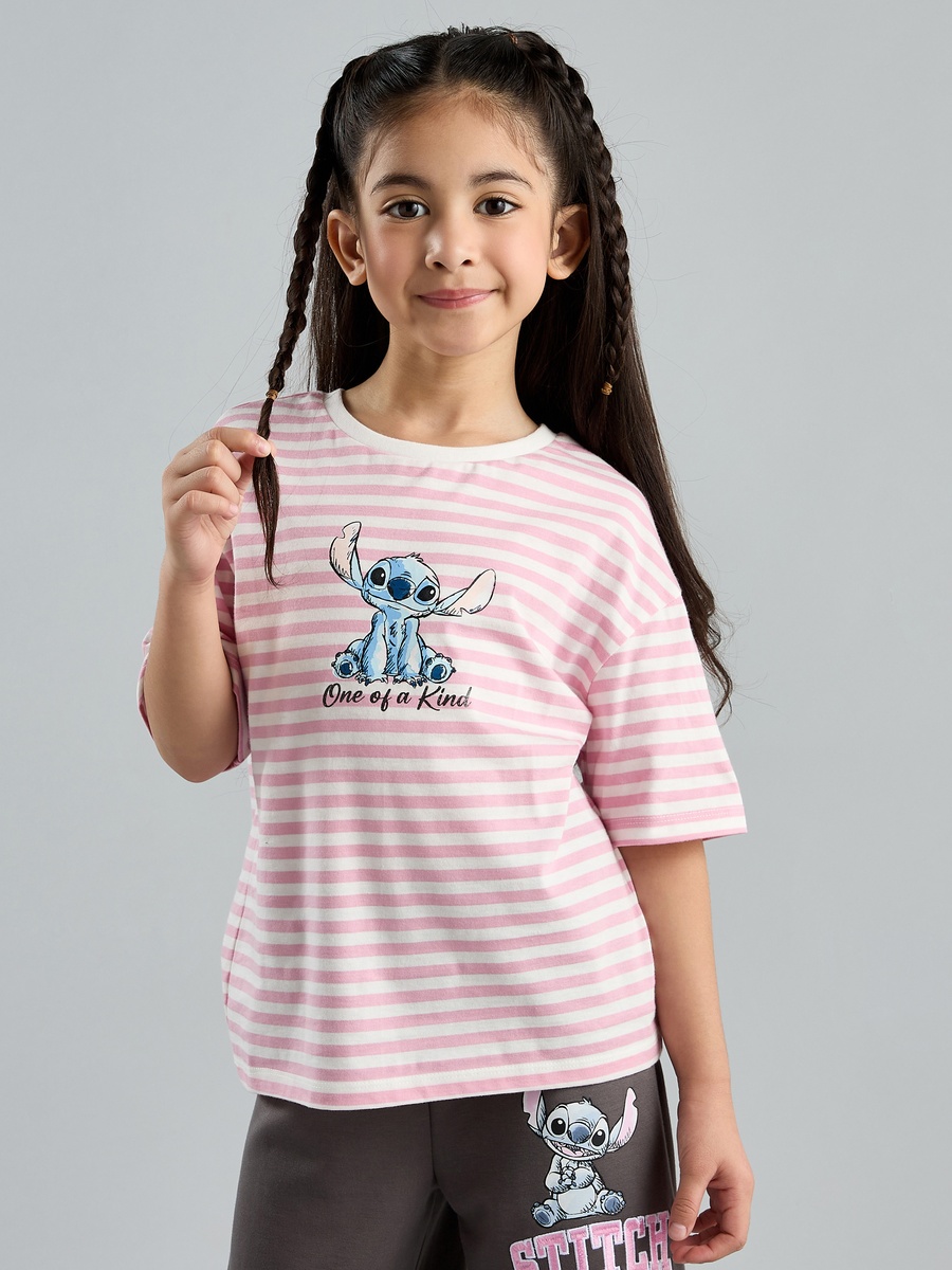 Stitch Print Cotton T-Shirt