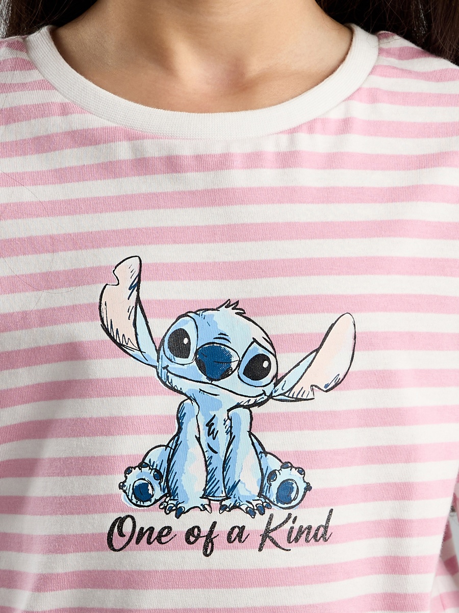 Stitch Print Cotton T-Shirt