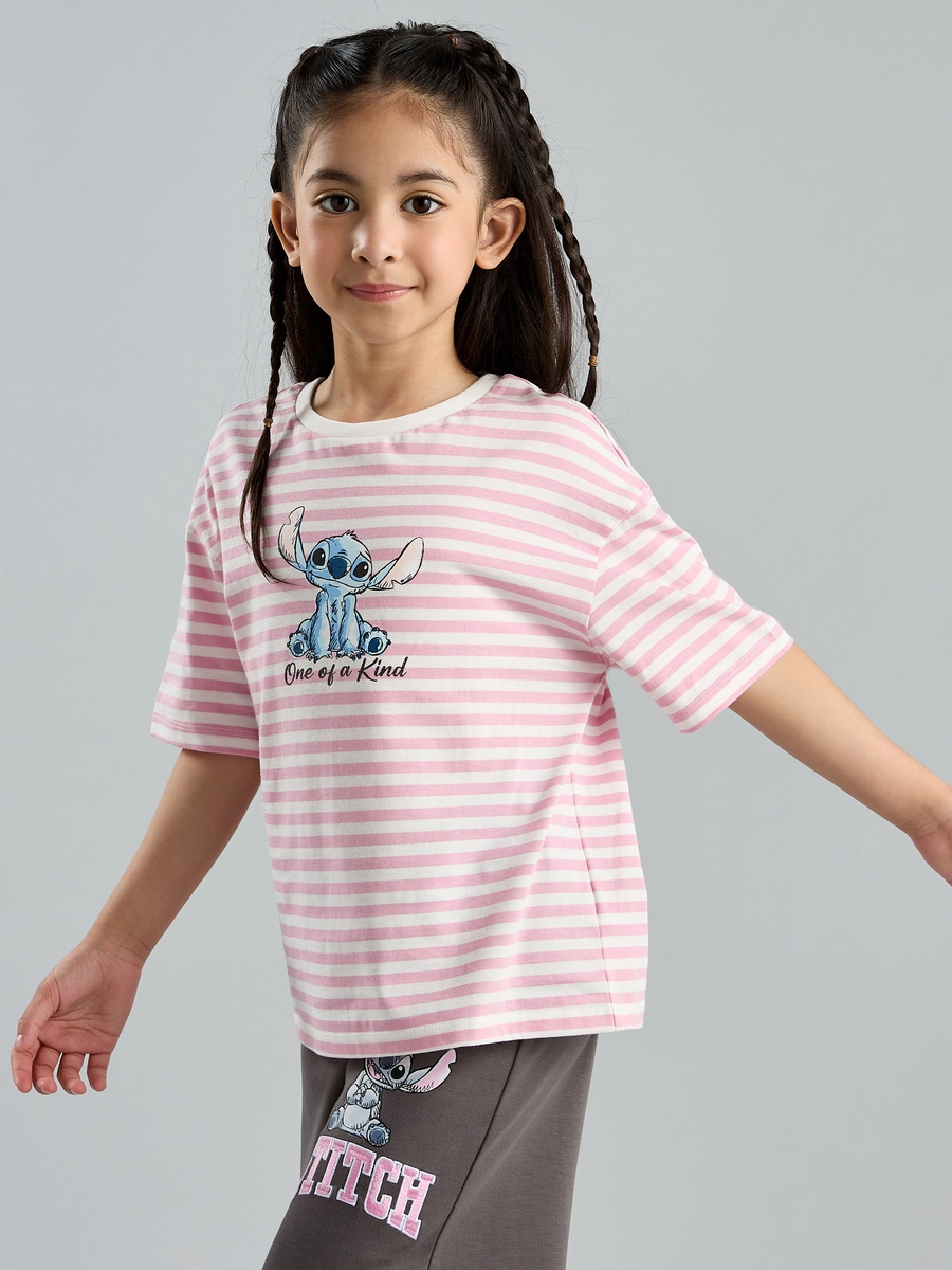 Stitch Print Cotton T-Shirt