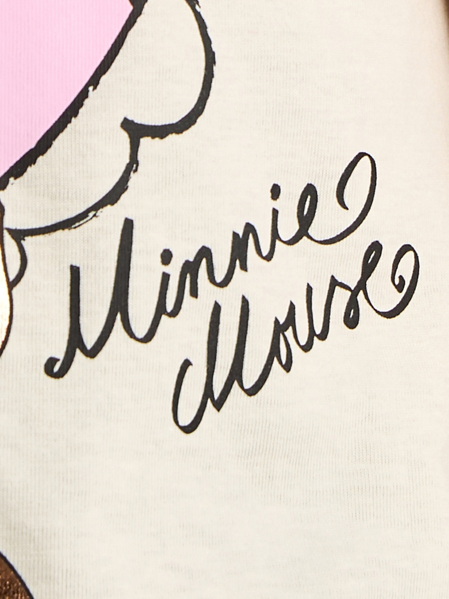 Minnie Mouse Print Oversized Cotton T-Shirt