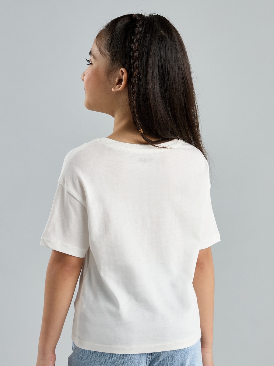 Teddy Bear Print Boxy Cotton T-Shirt