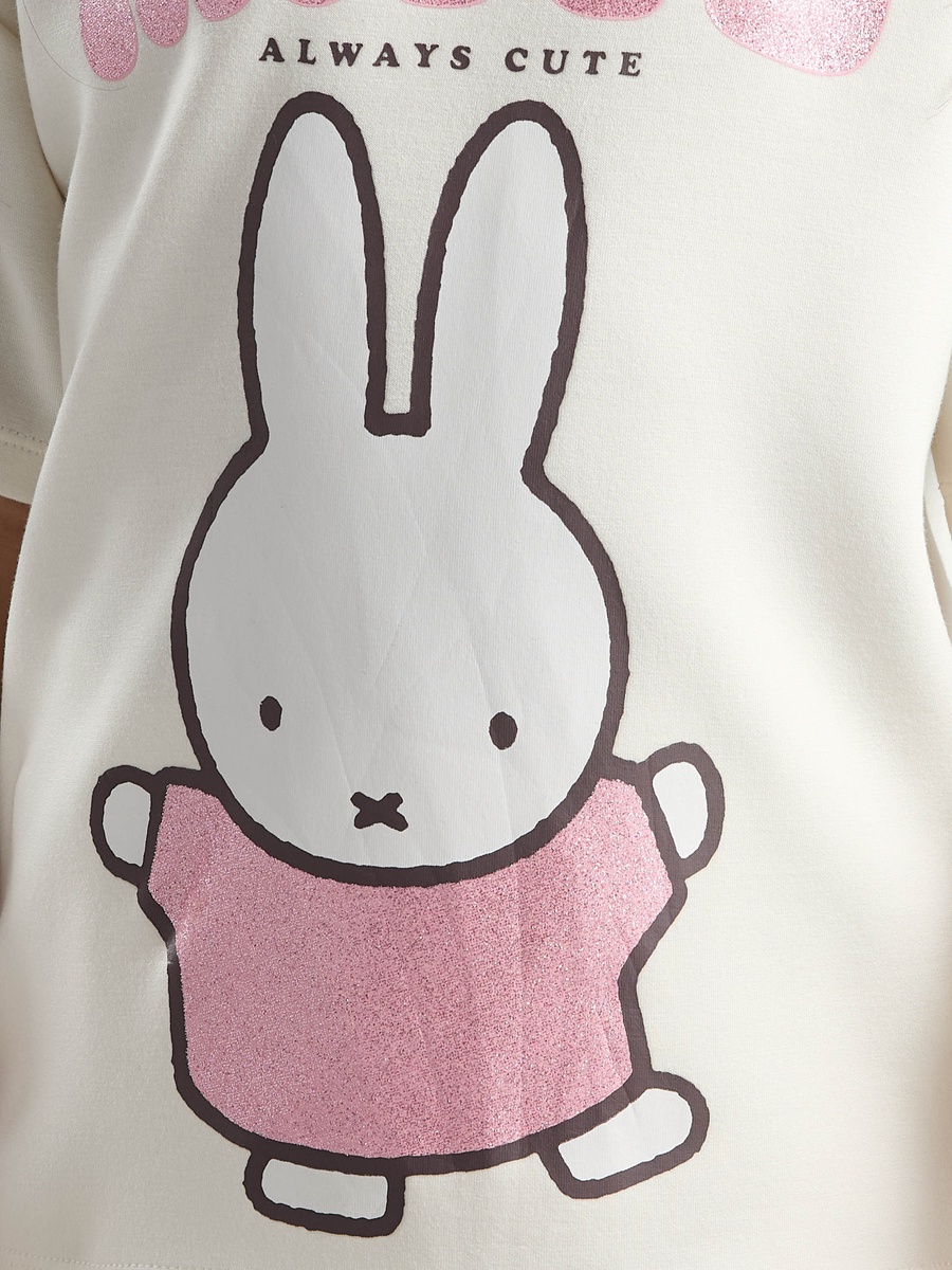 Miffy Print T-Shirt and Wide Leg Pants Set