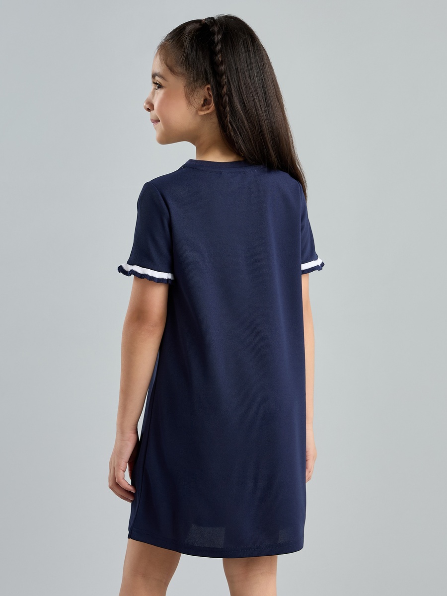 Stitch Embroidered T-Shirt Dress with Crossbody Bag