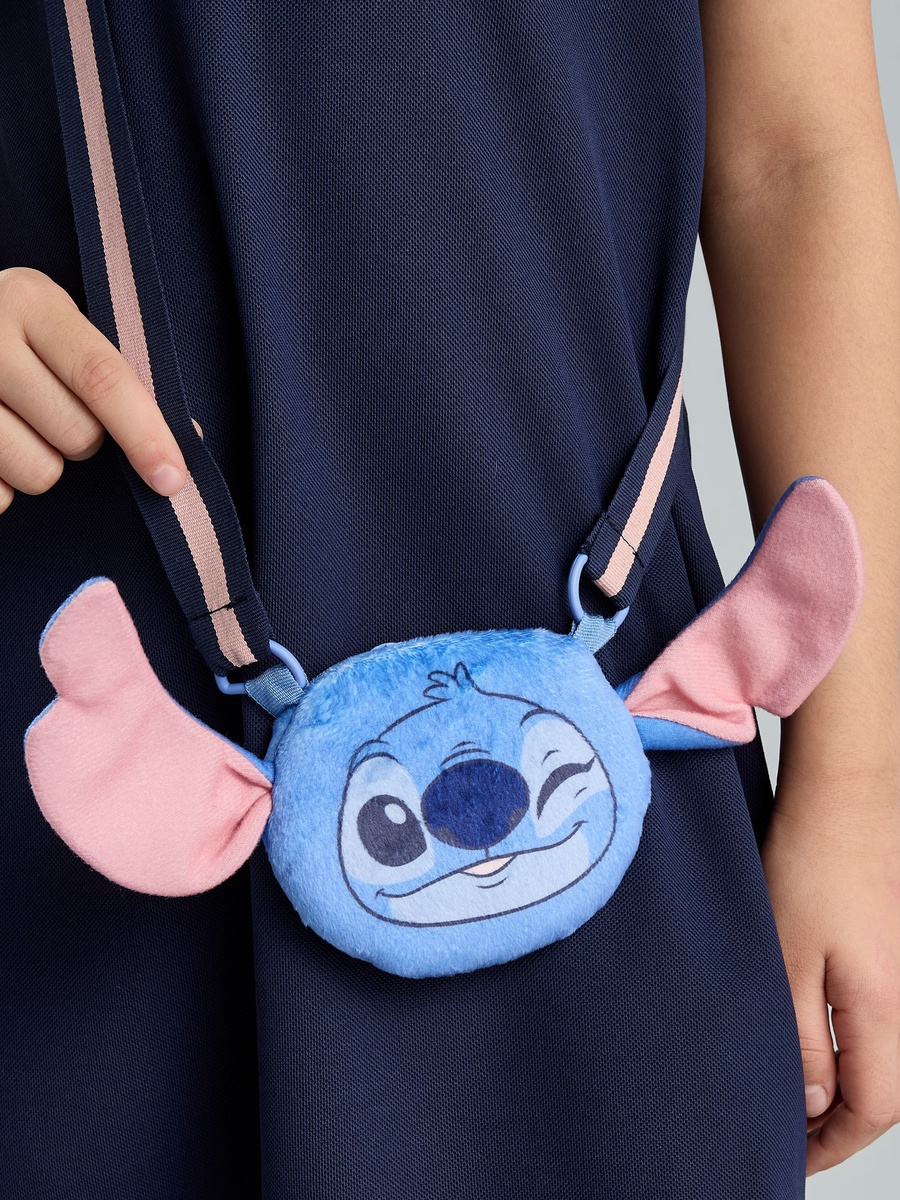 Stitch Embroidered T-Shirt Dress with Crossbody Bag