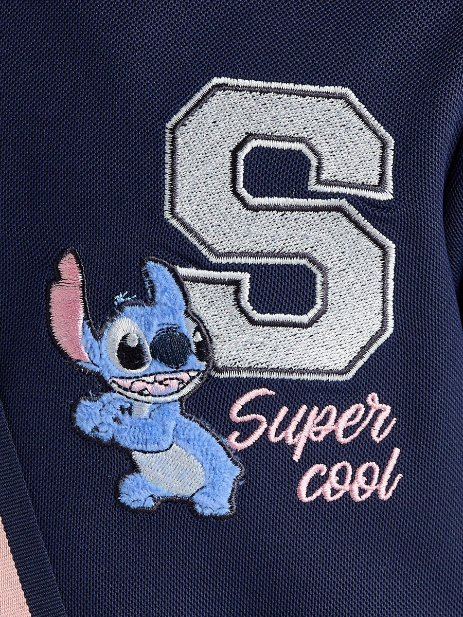 Stitch Embroidered T-Shirt Dress with Crossbody Bag