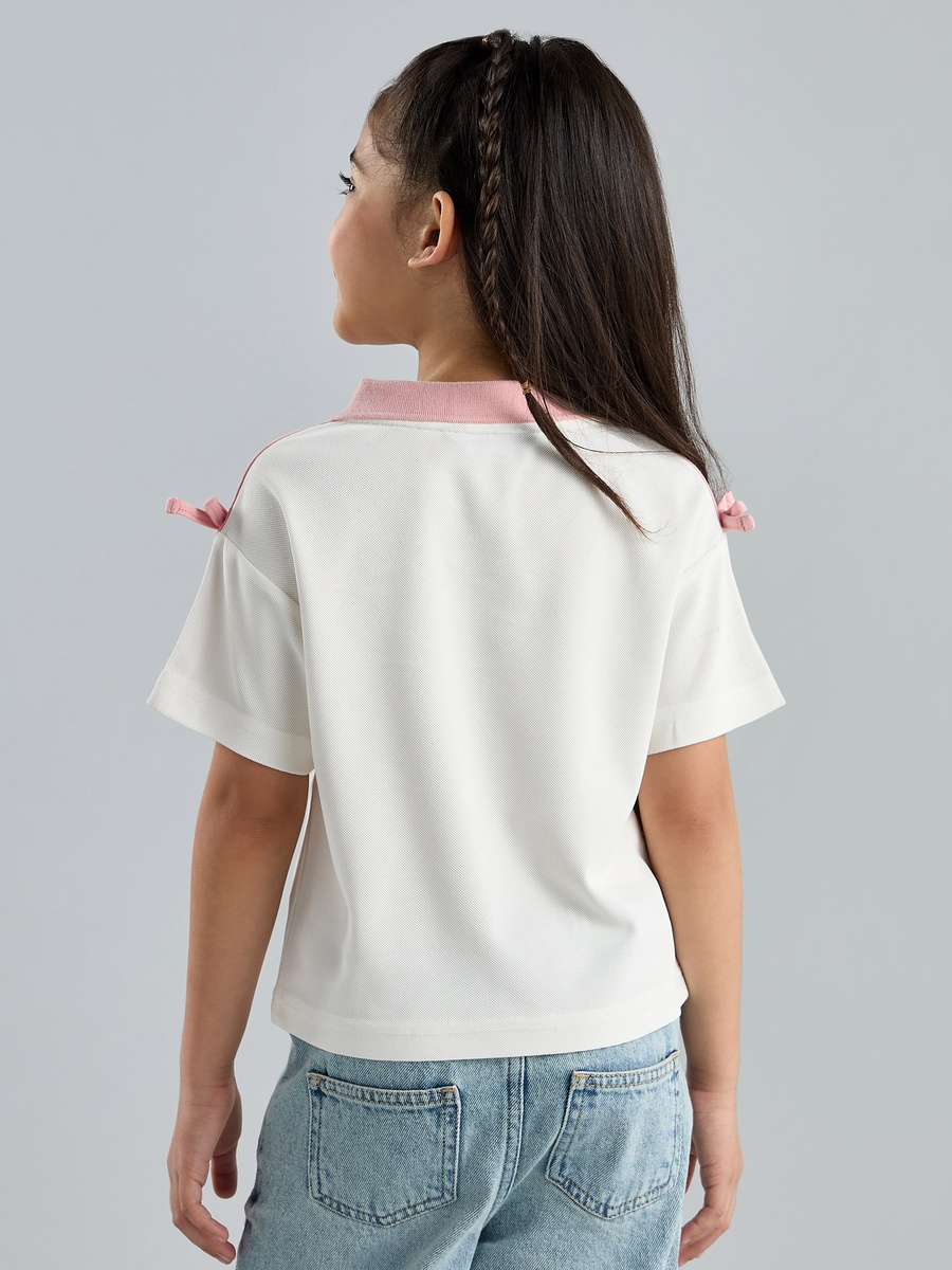 Stitch Print Polo T-Shirt
