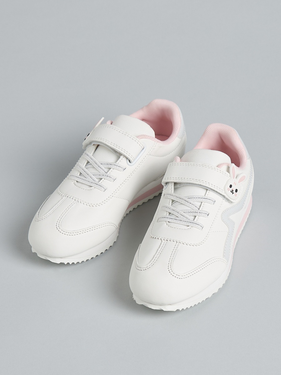 Bunny Applique Sports Shoes with Hook and Loop Closure