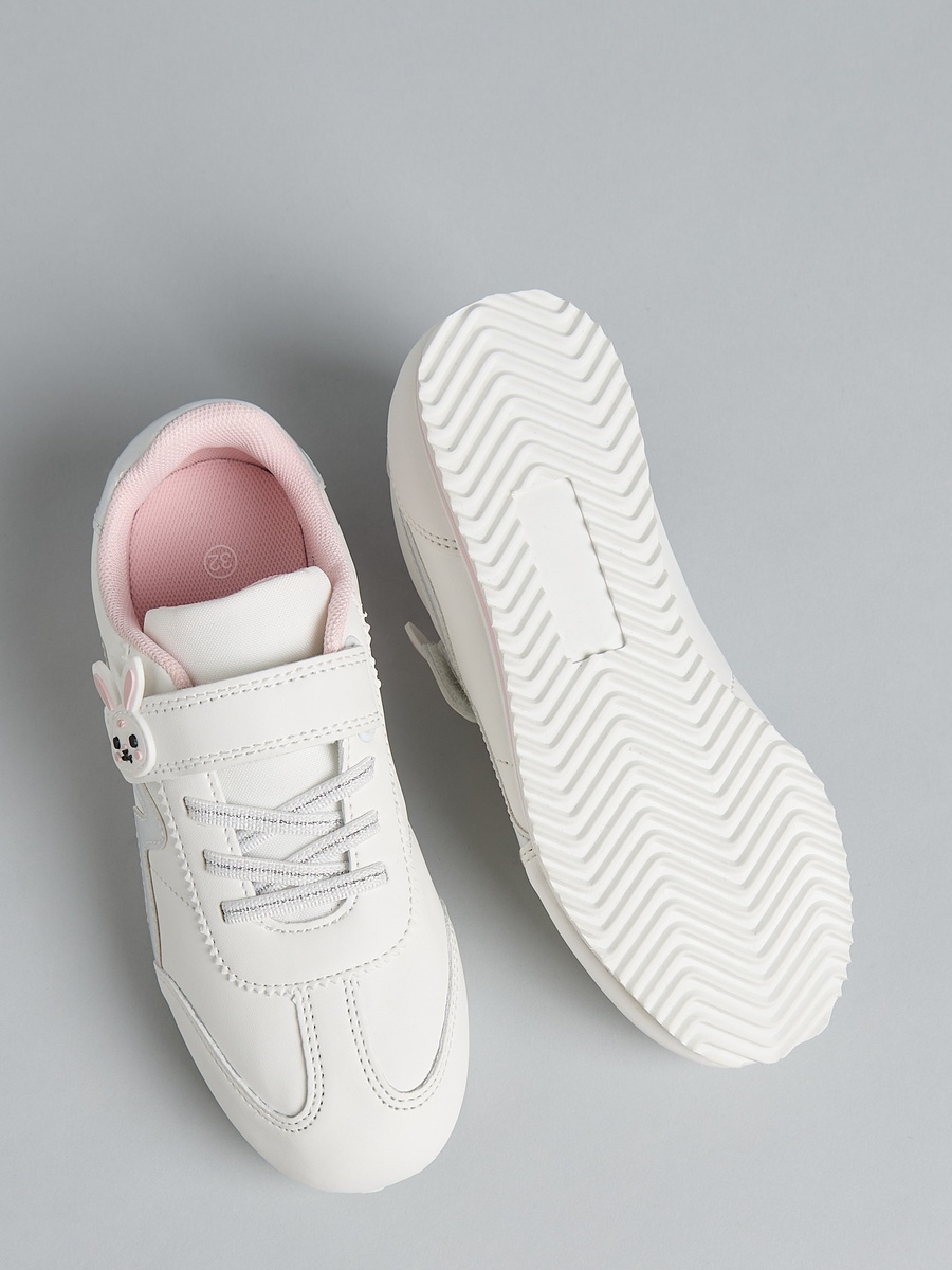 Bunny Applique Sports Shoes with Hook and Loop Closure