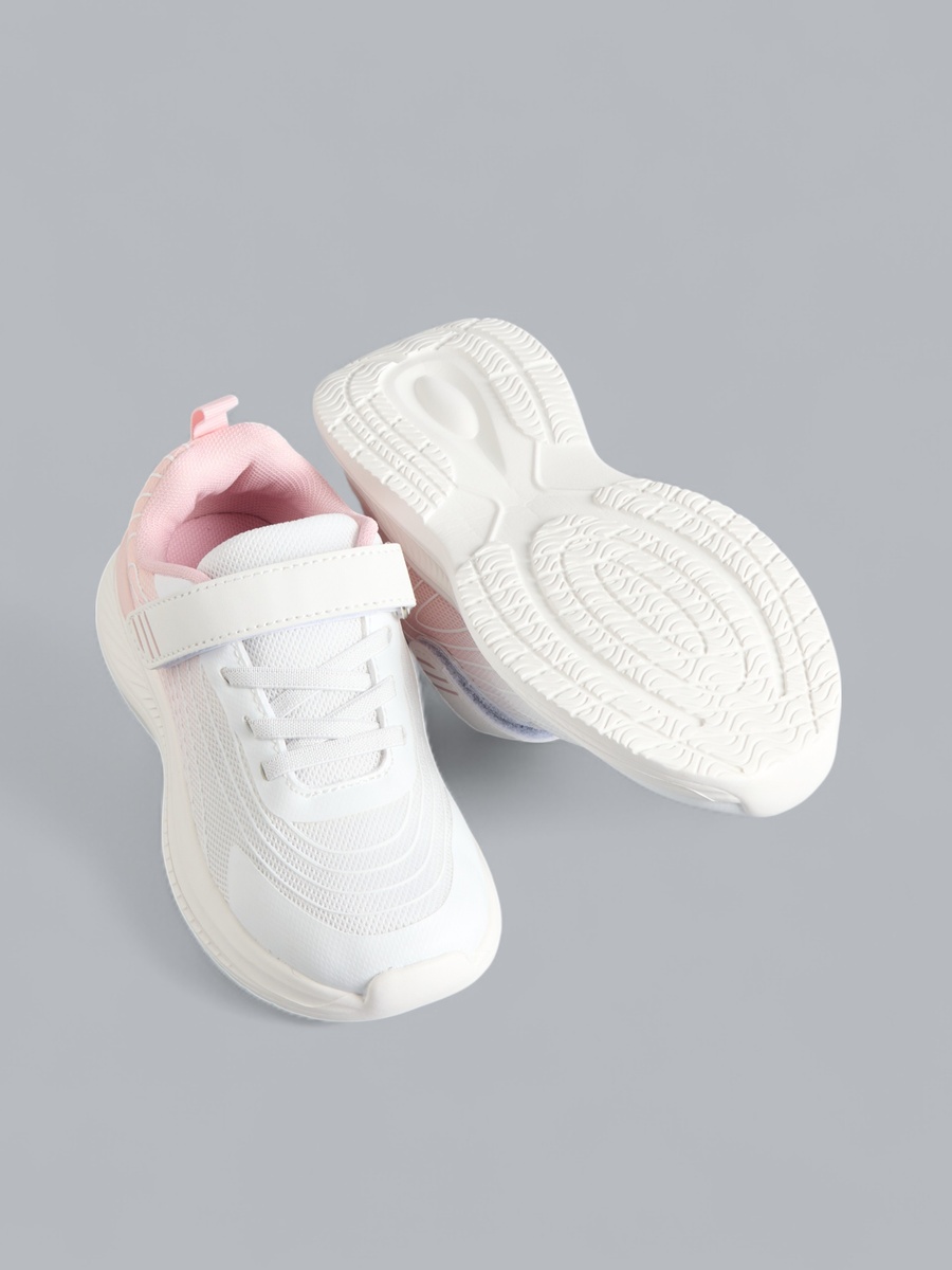 Panelled Sports Shoes with Hook and Loop Closure