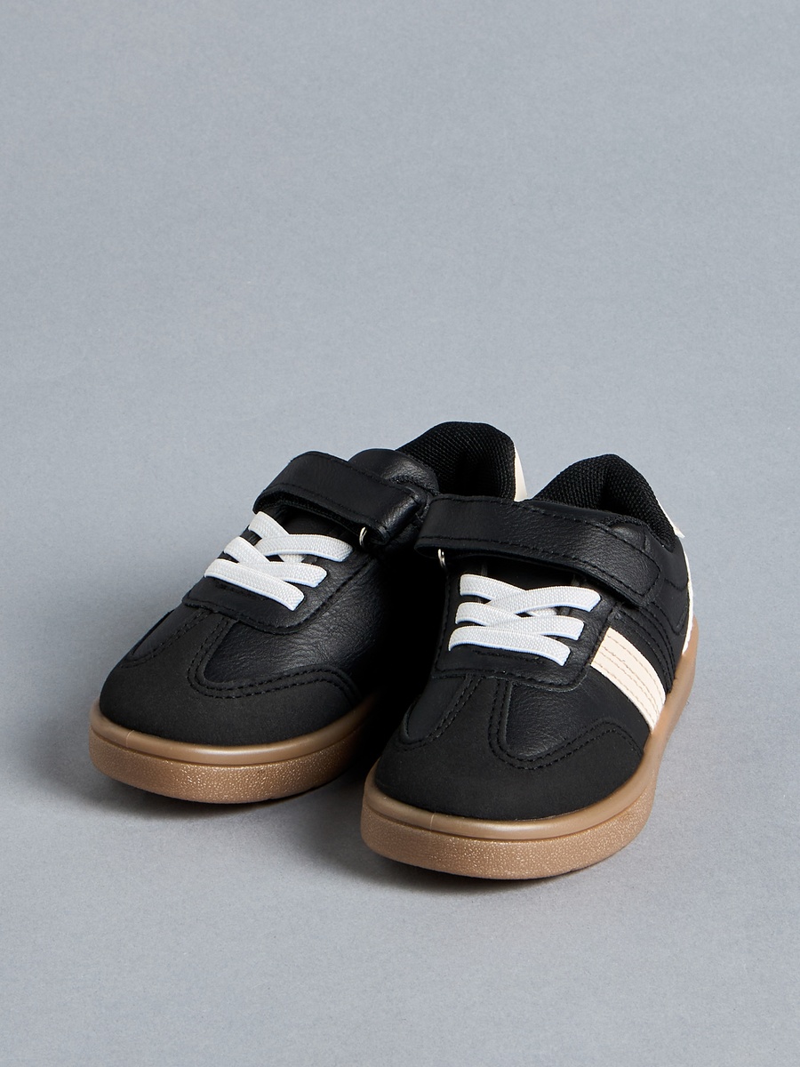 Panelled Sneakers with Hook and Loop Closure
