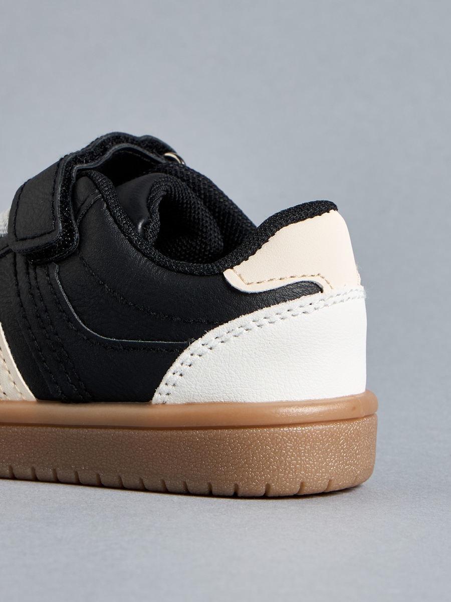 Panelled Sneakers with Hook and Loop Closure