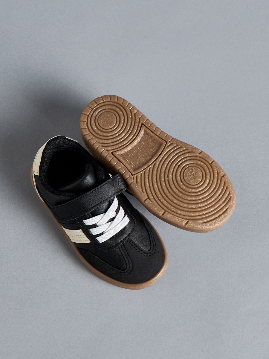 Panelled Sneakers with Hook and Loop Closure