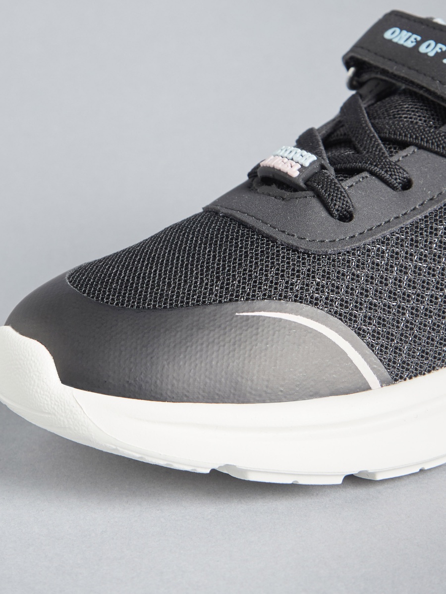 Stitch and Angel Embossed Sneakers with Hook and Loop Closure