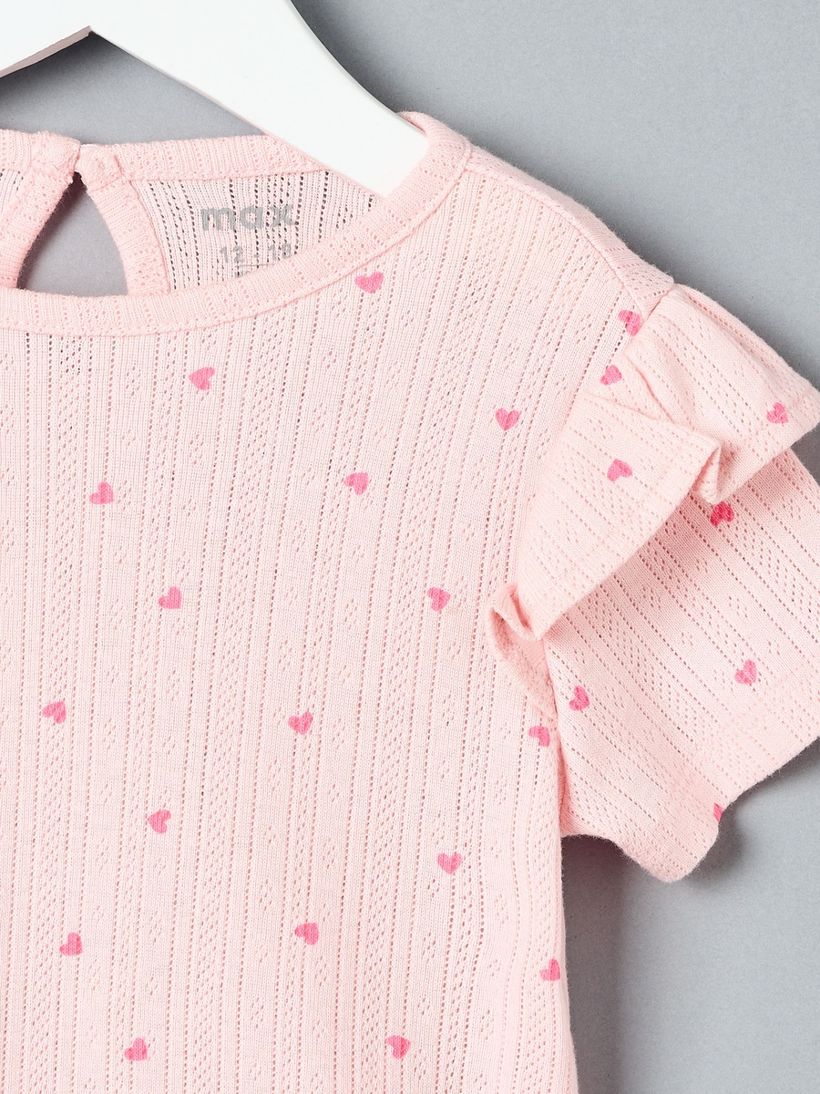 Heart Print Cotton Shorts Set