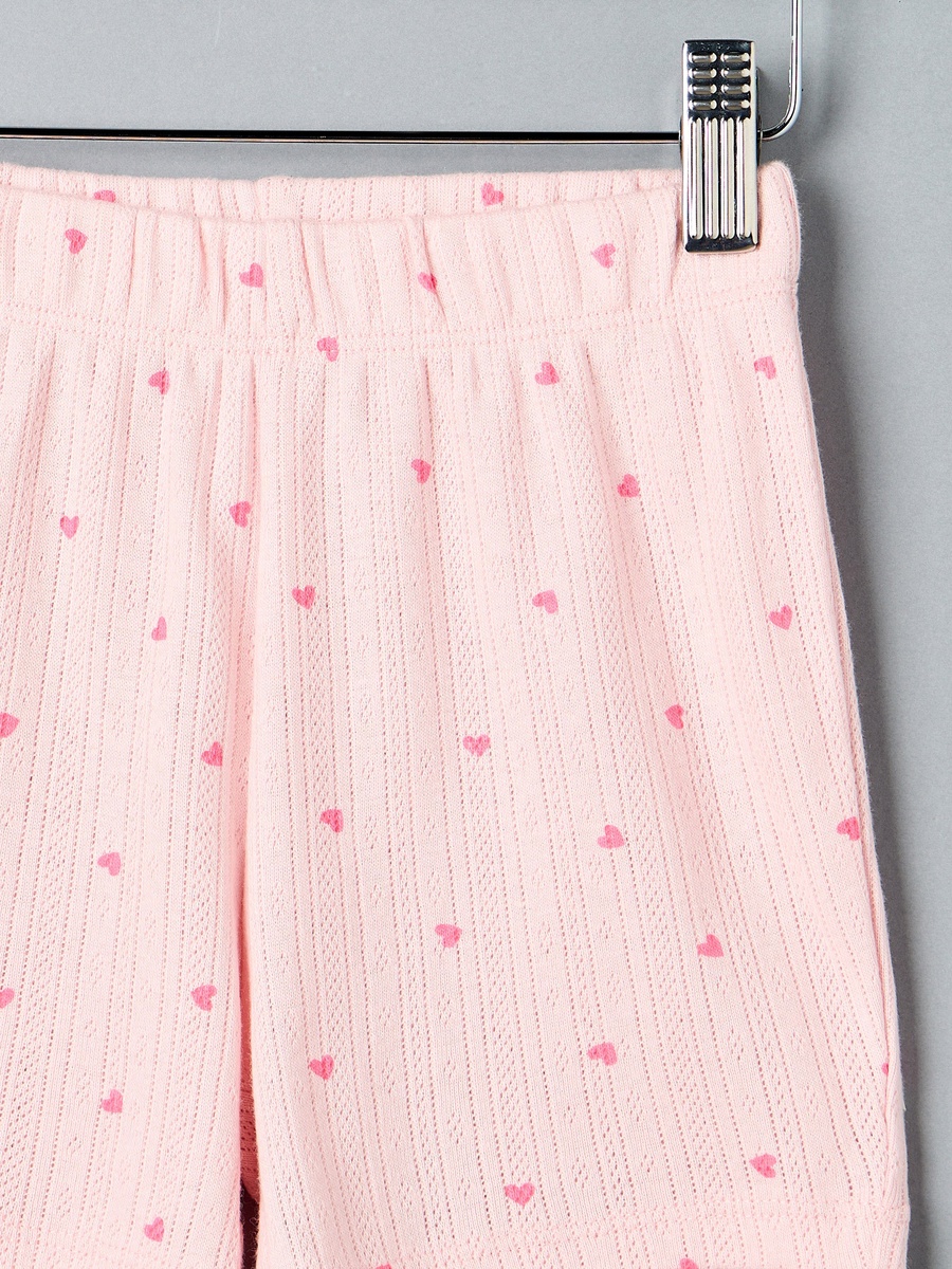 Heart Print Cotton Shorts Set