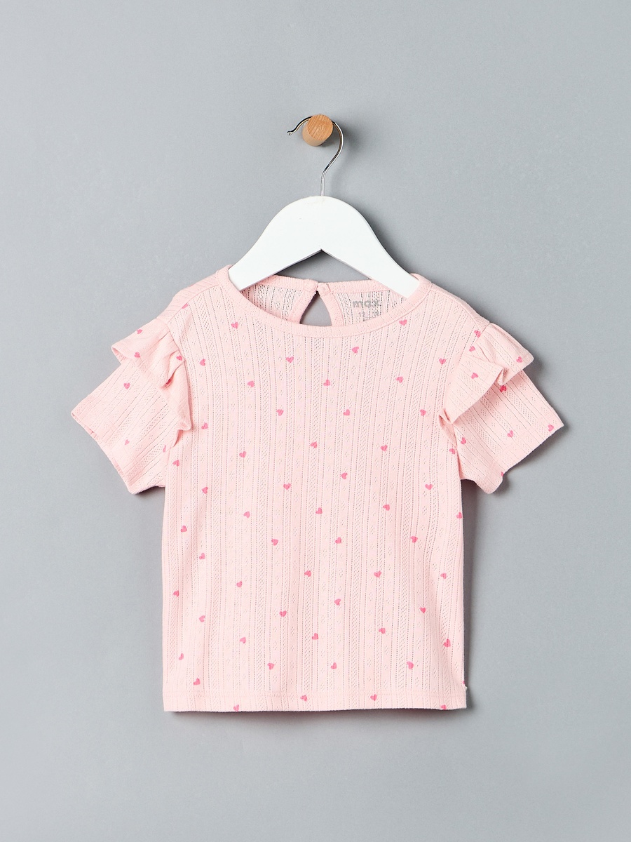 Heart Print Cotton Shorts Set