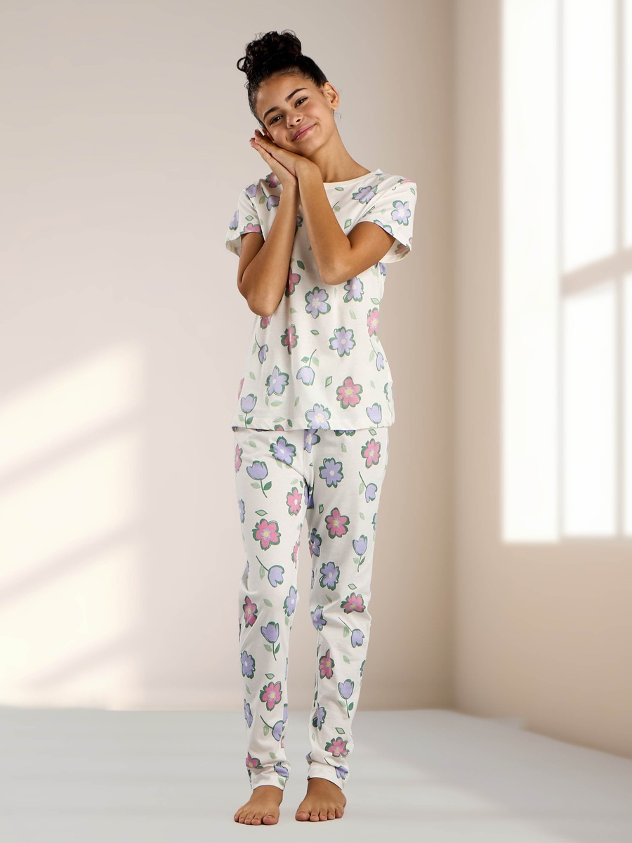 All-Over Floral Print Cotton Pyjama Set