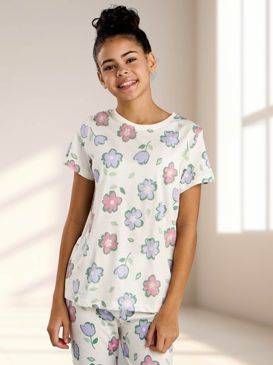 All-Over Floral Print Cotton Pyjama Set