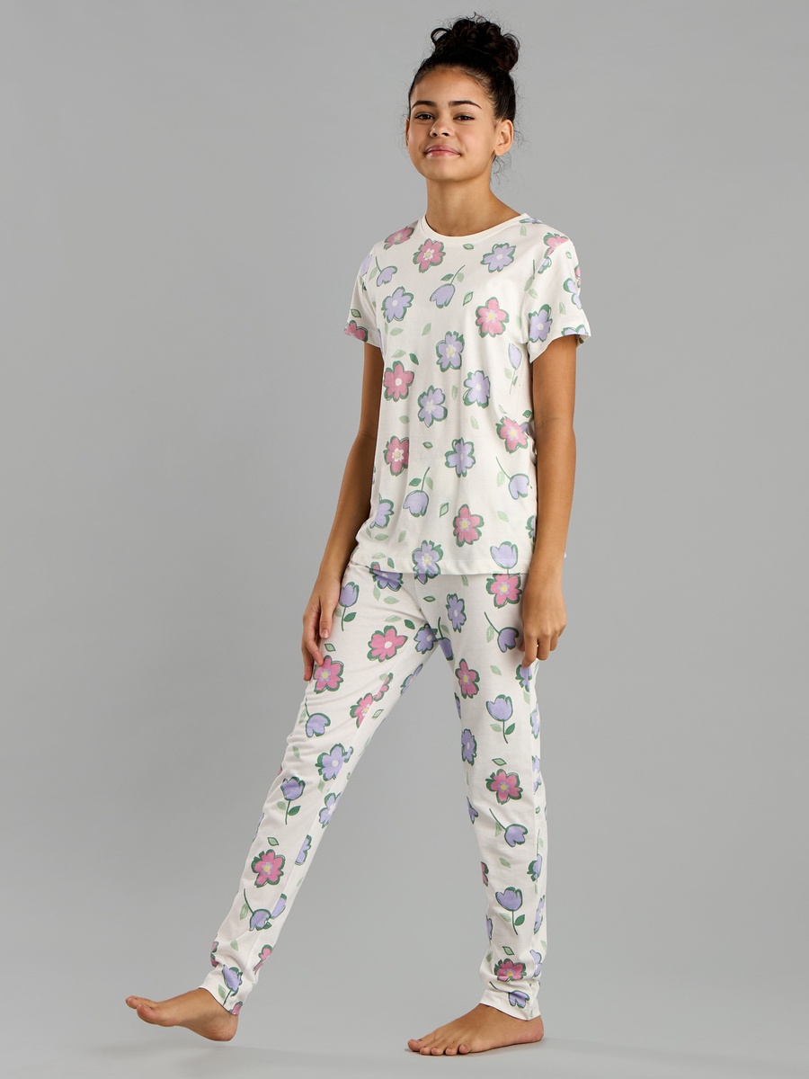 All-Over Floral Print Cotton Pyjama Set