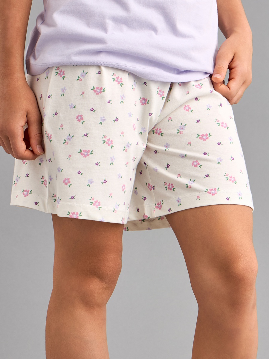 Printed Cotton Shorts Set