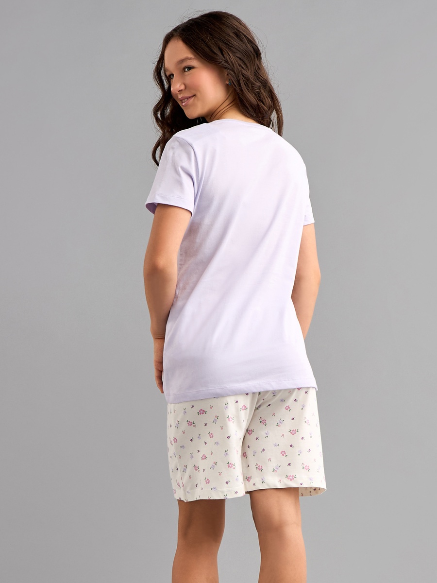 Printed Cotton Shorts Set
