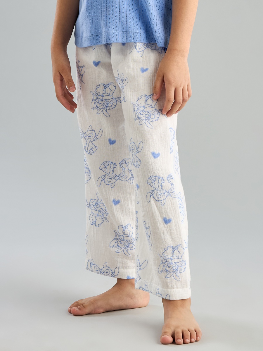 Stitch Print Pointelle T-Shirt and Pyjama Set