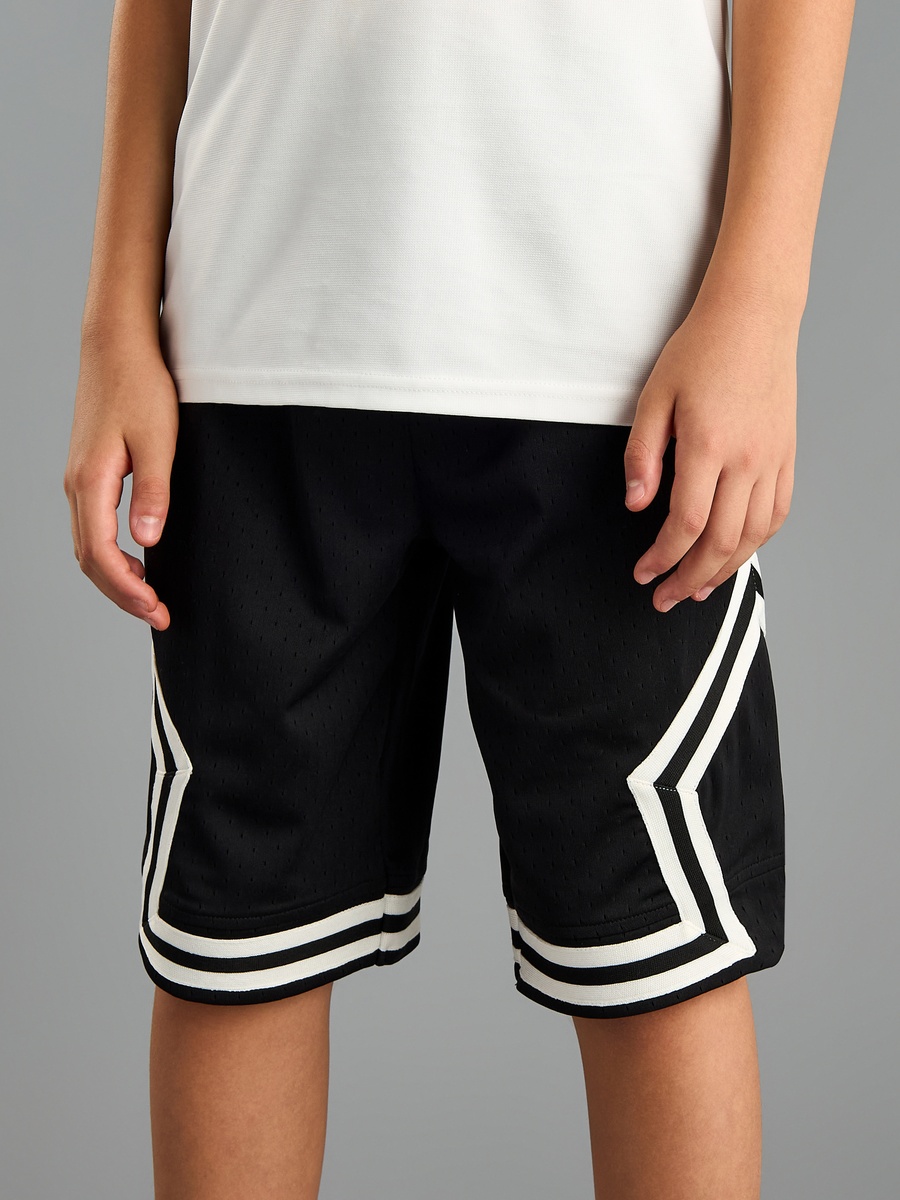 Contrast Tape Detail Shorts with Drawstring Closure