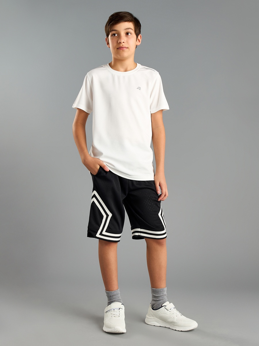 Contrast Tape Detail Shorts with Drawstring Closure