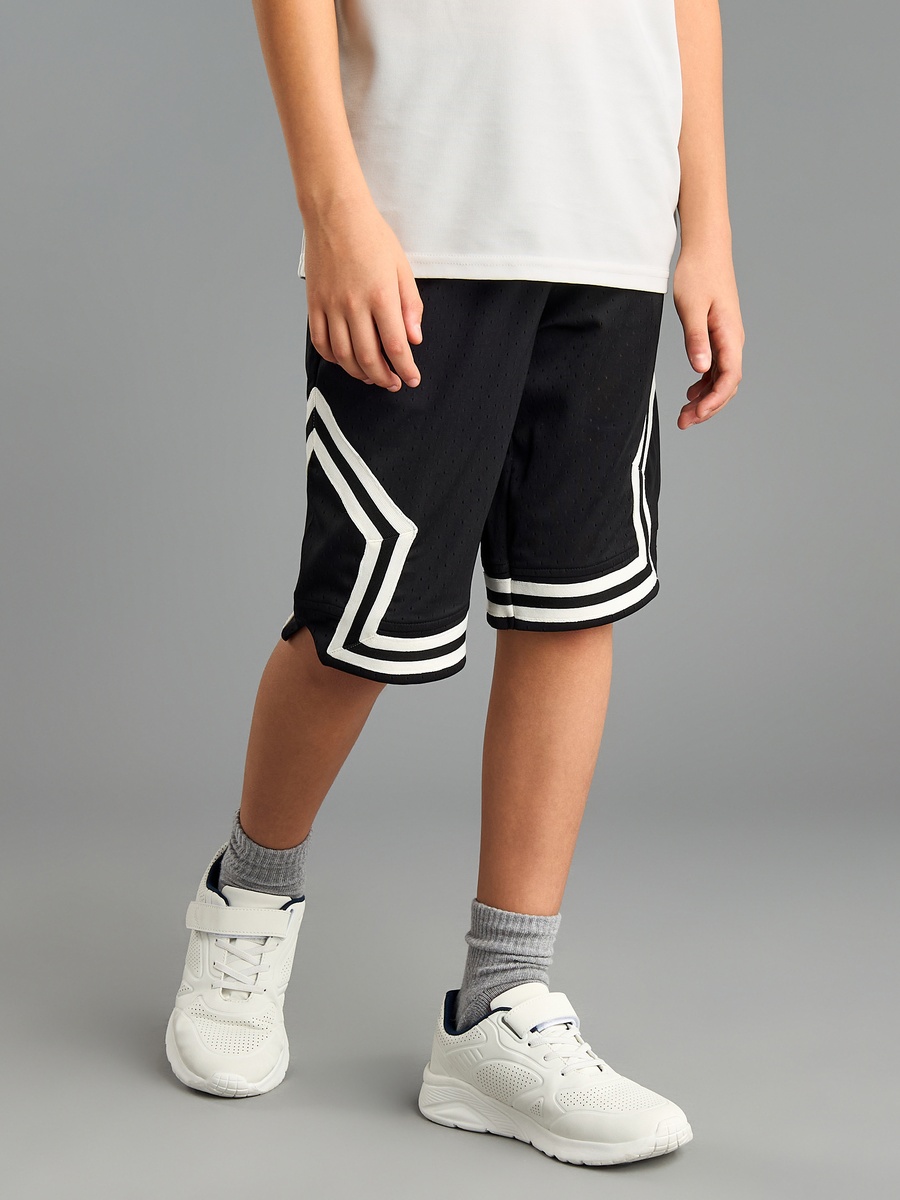 Contrast Tape Detail Shorts with Drawstring Closure