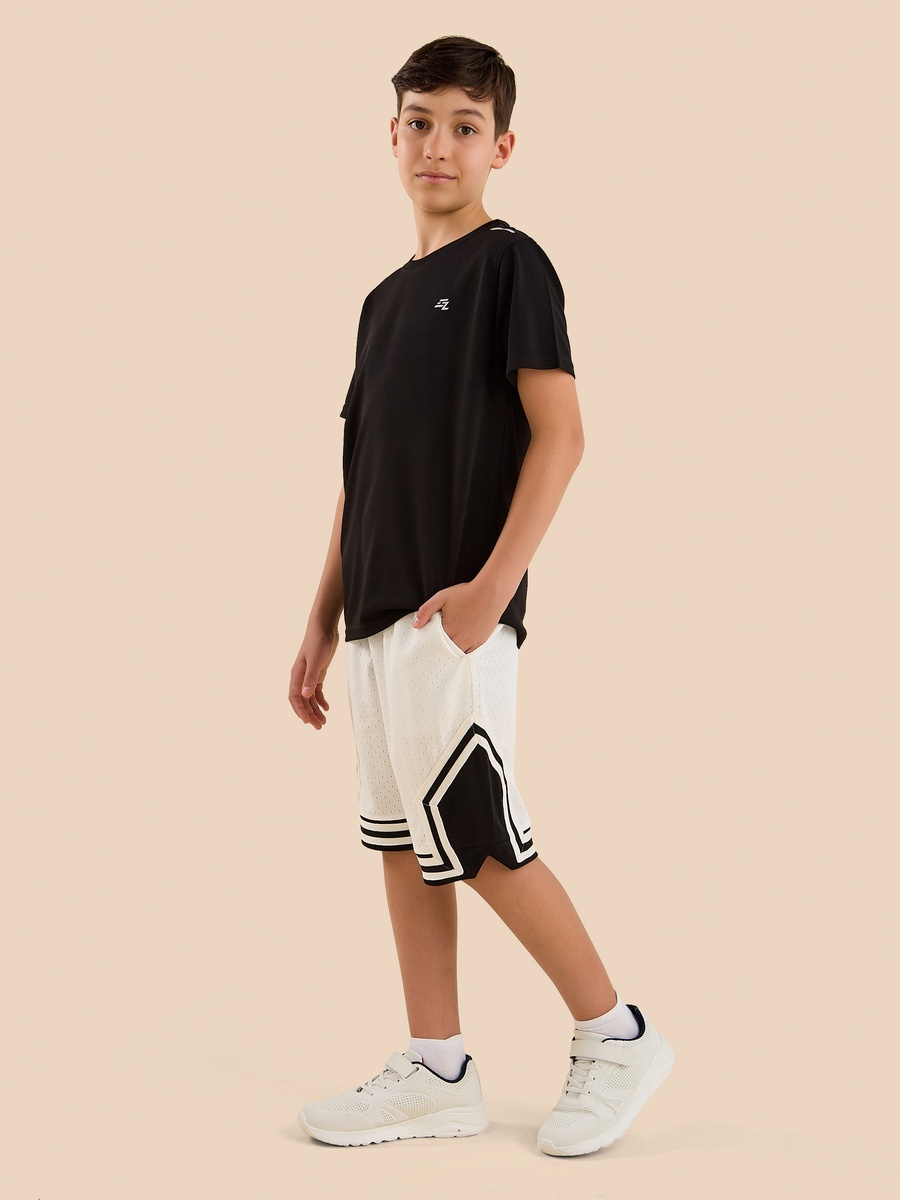 Contrast Tape Detail Shorts with Drawstring Closure