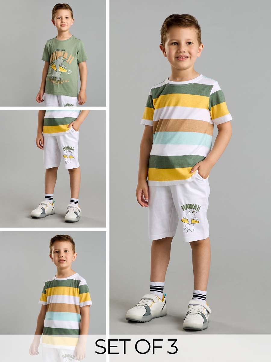Striped Cotton T-Shirt and Shorts Set