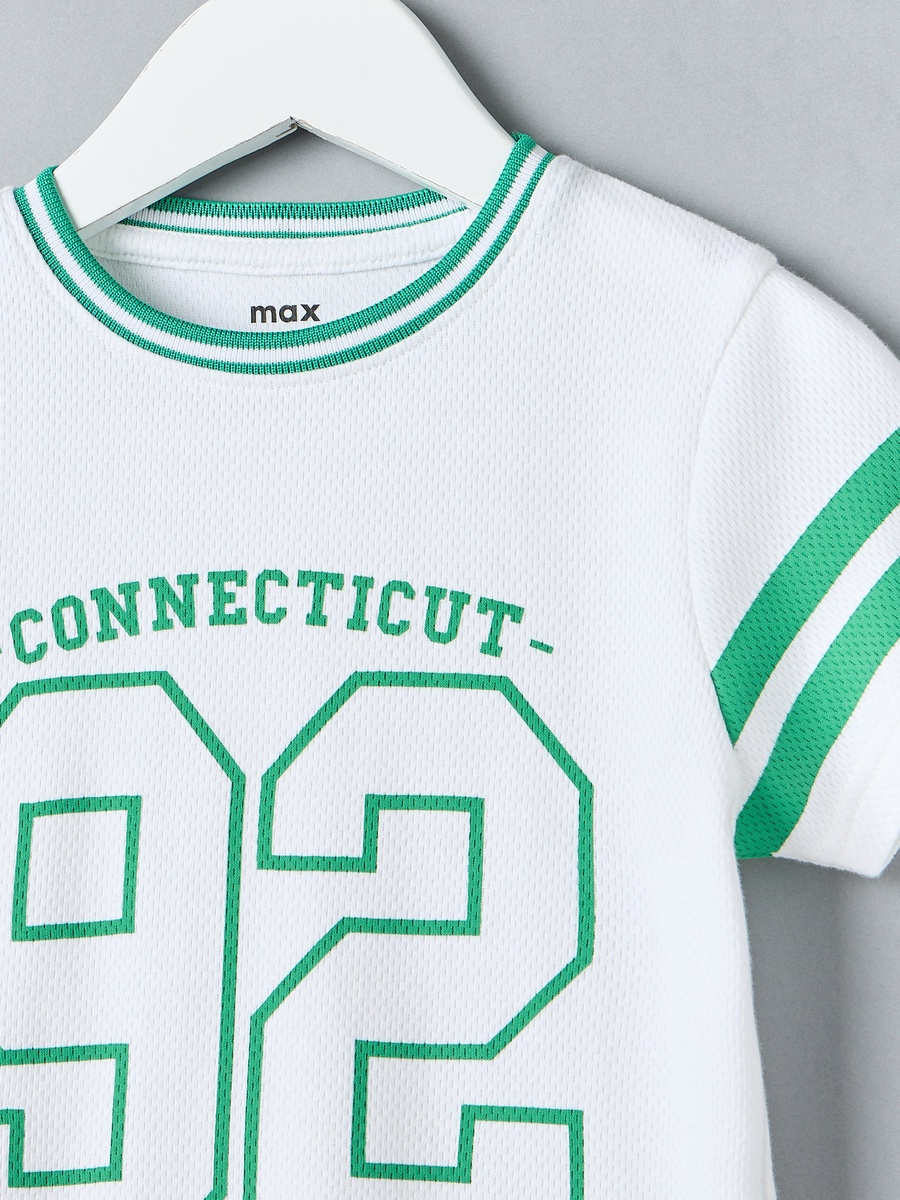 Varsity Print Cotton T-Shirt and Shorts Set