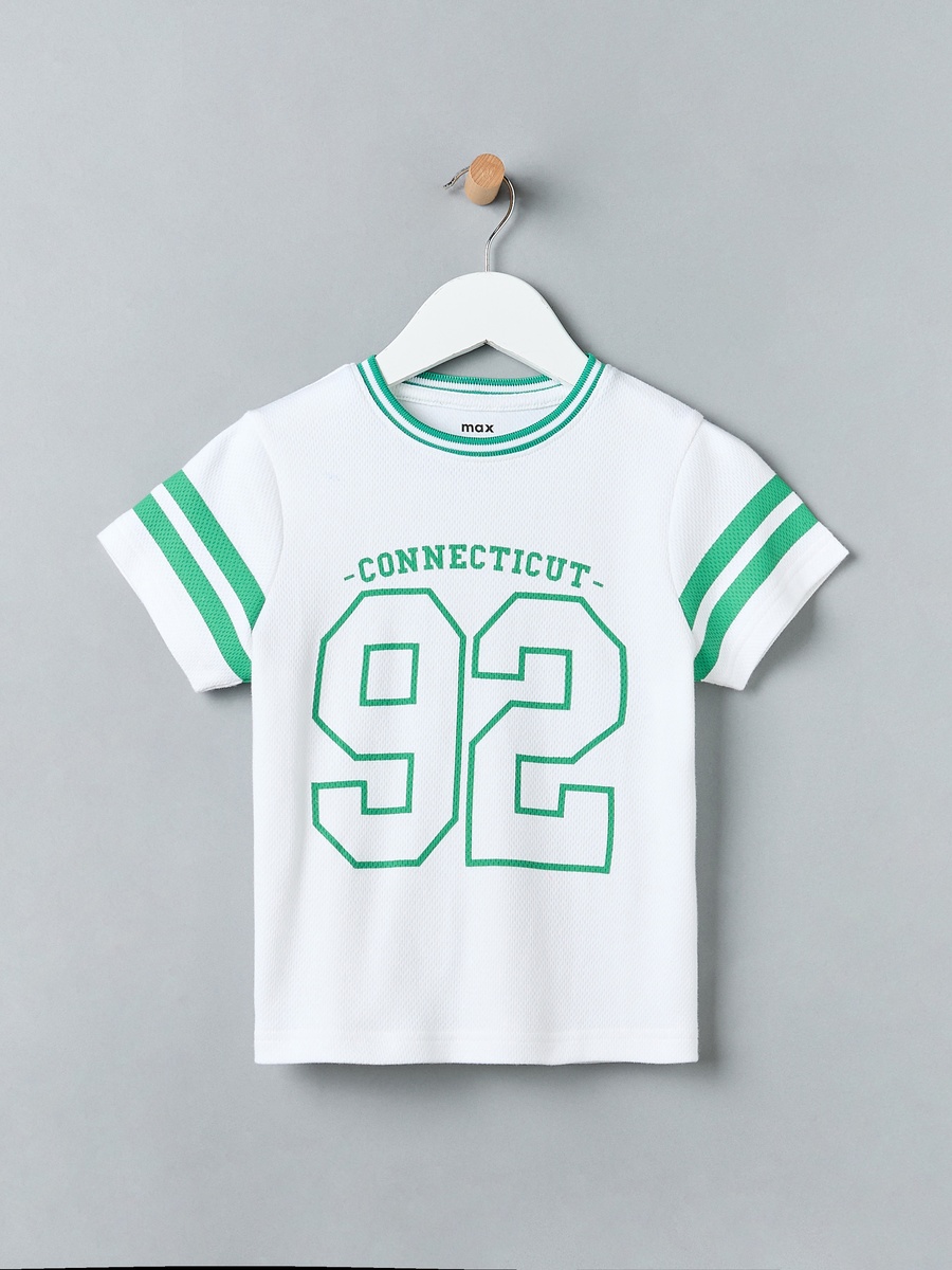 Varsity Print Cotton T-Shirt and Shorts Set