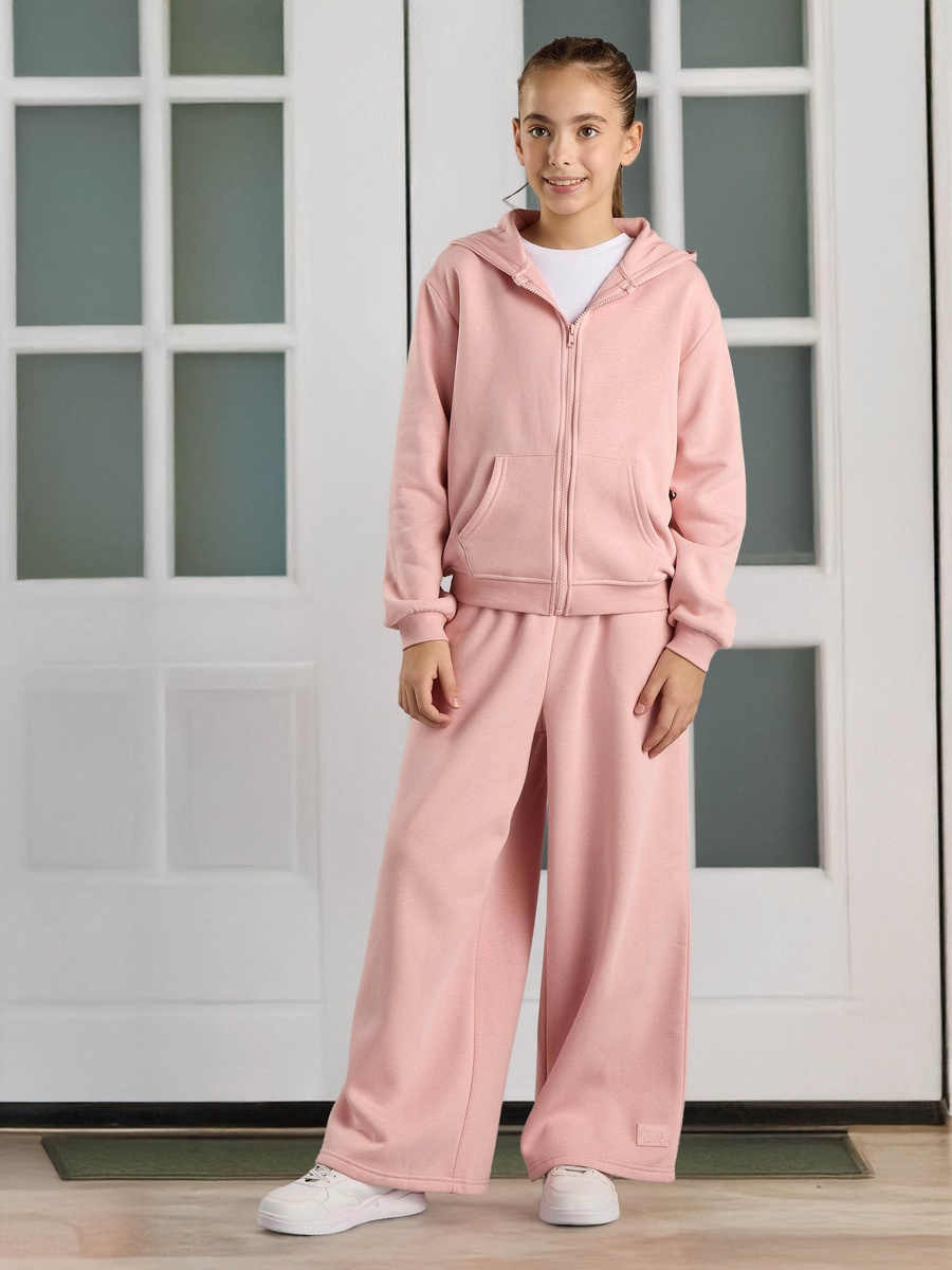 Plain Wide Leg Pants with Drawstring Closure
