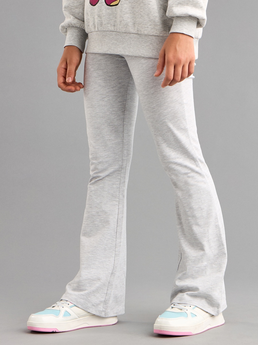 Flared Leggings with Fold Over Waist