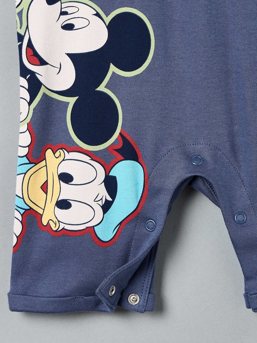 Mickey and Friends Print Cotton Hooded Romper
