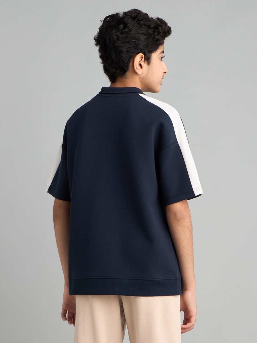 Slogan Print Sweatshirt with Zip Closure
