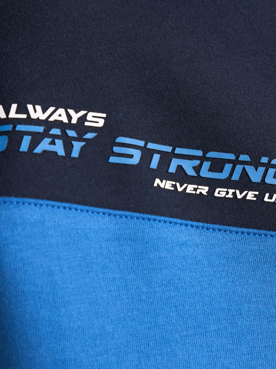 Slogan Print Sweatshirt with Zip Closure