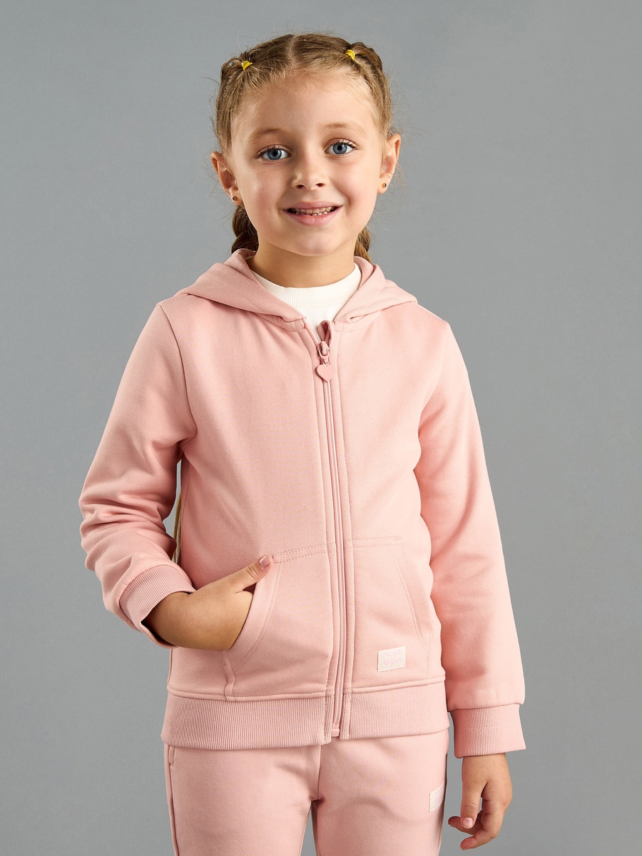 Plain Zip Through Hoodie
