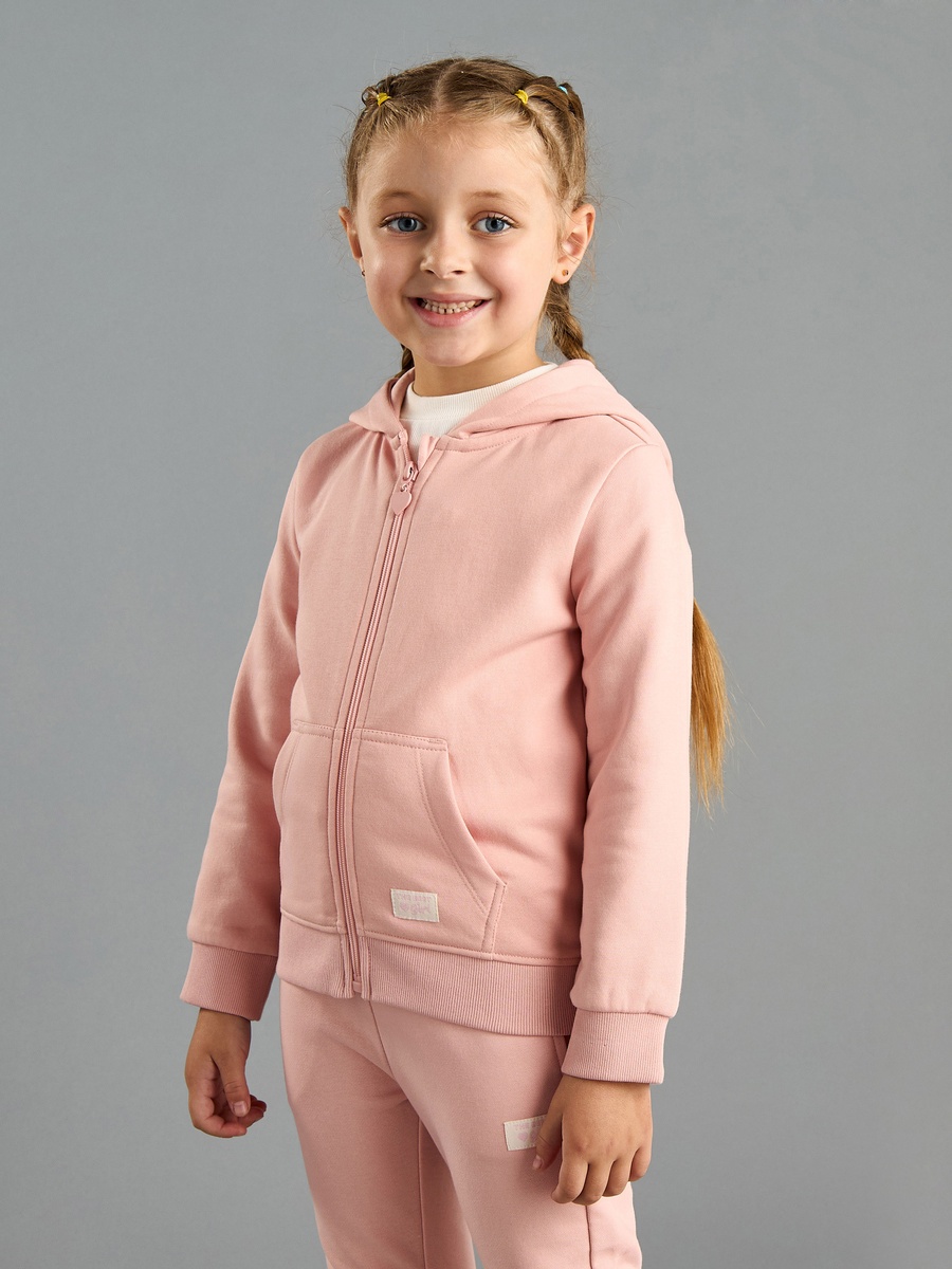 Plain Zip Through Hoodie