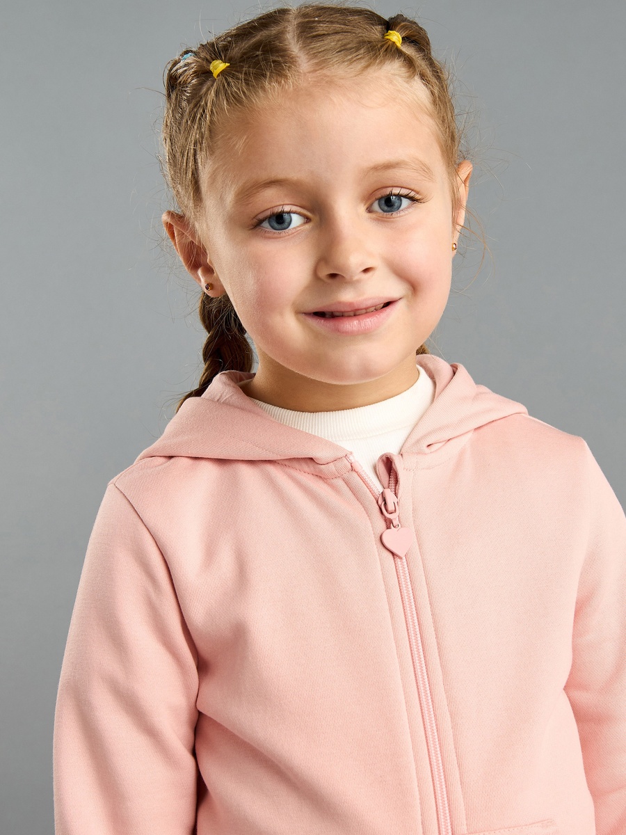 Plain Zip Through Hoodie