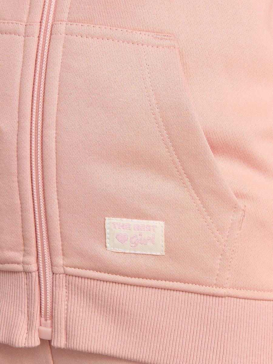 Plain Zip Through Hoodie