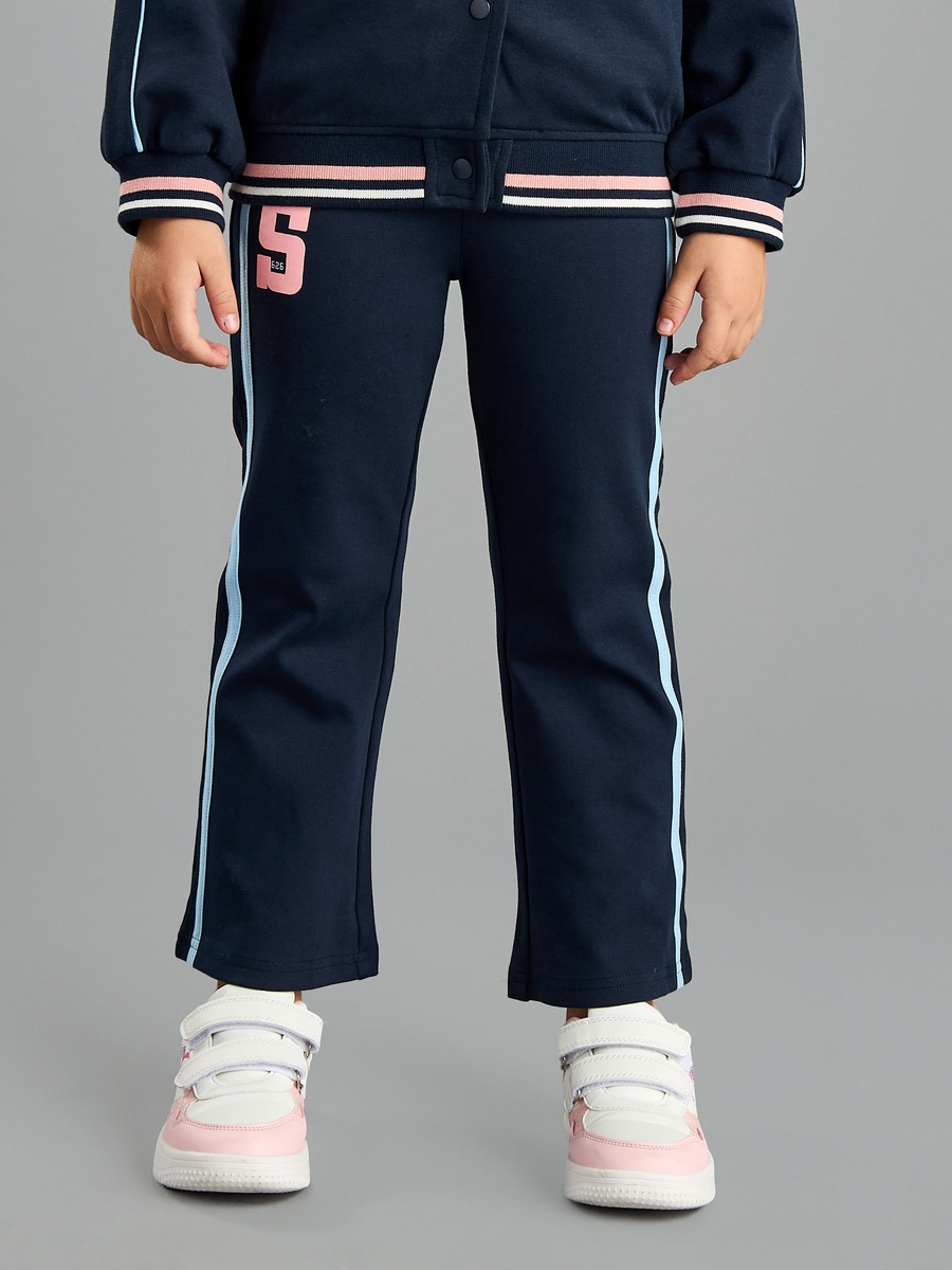 Stitch Print Bomber Jacket and Flared Pants Set