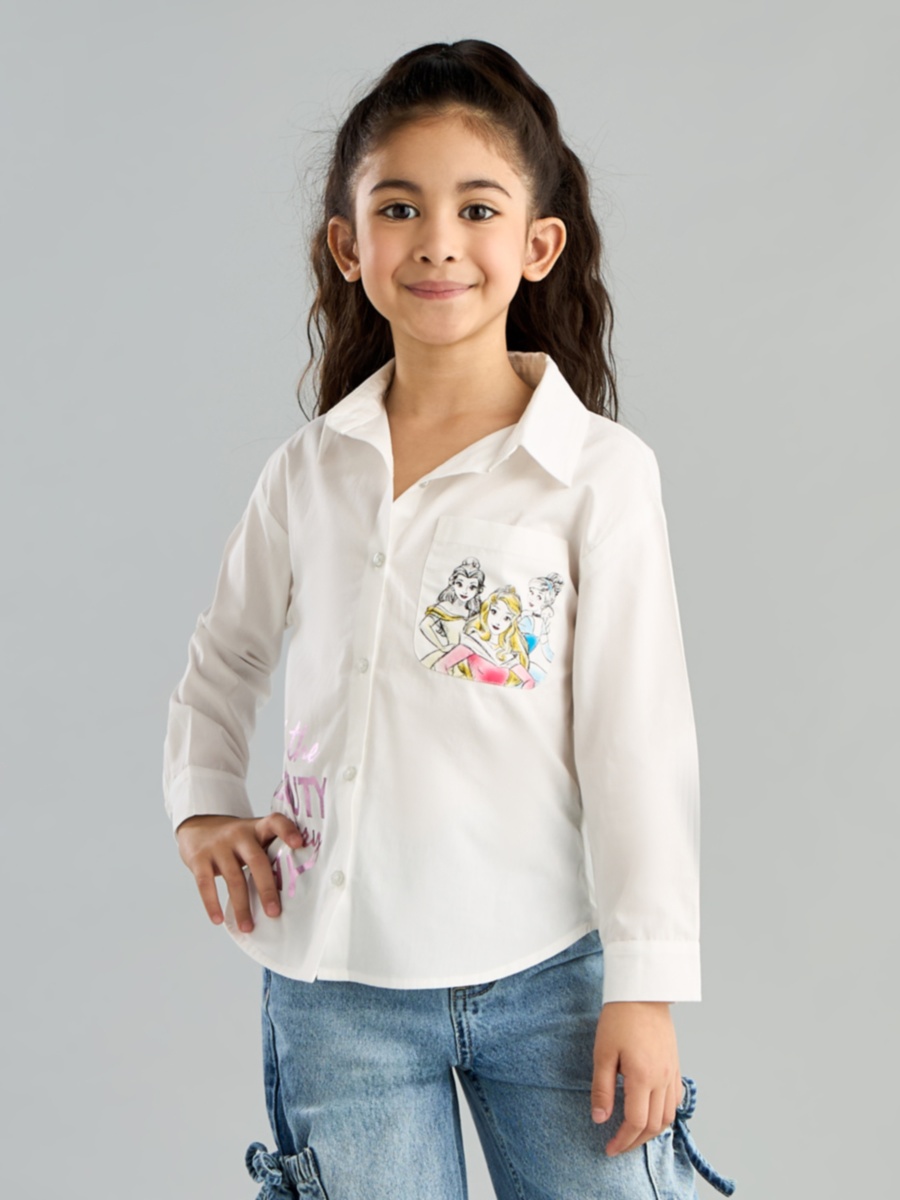 Disney Princess Print Shirt with Pocket