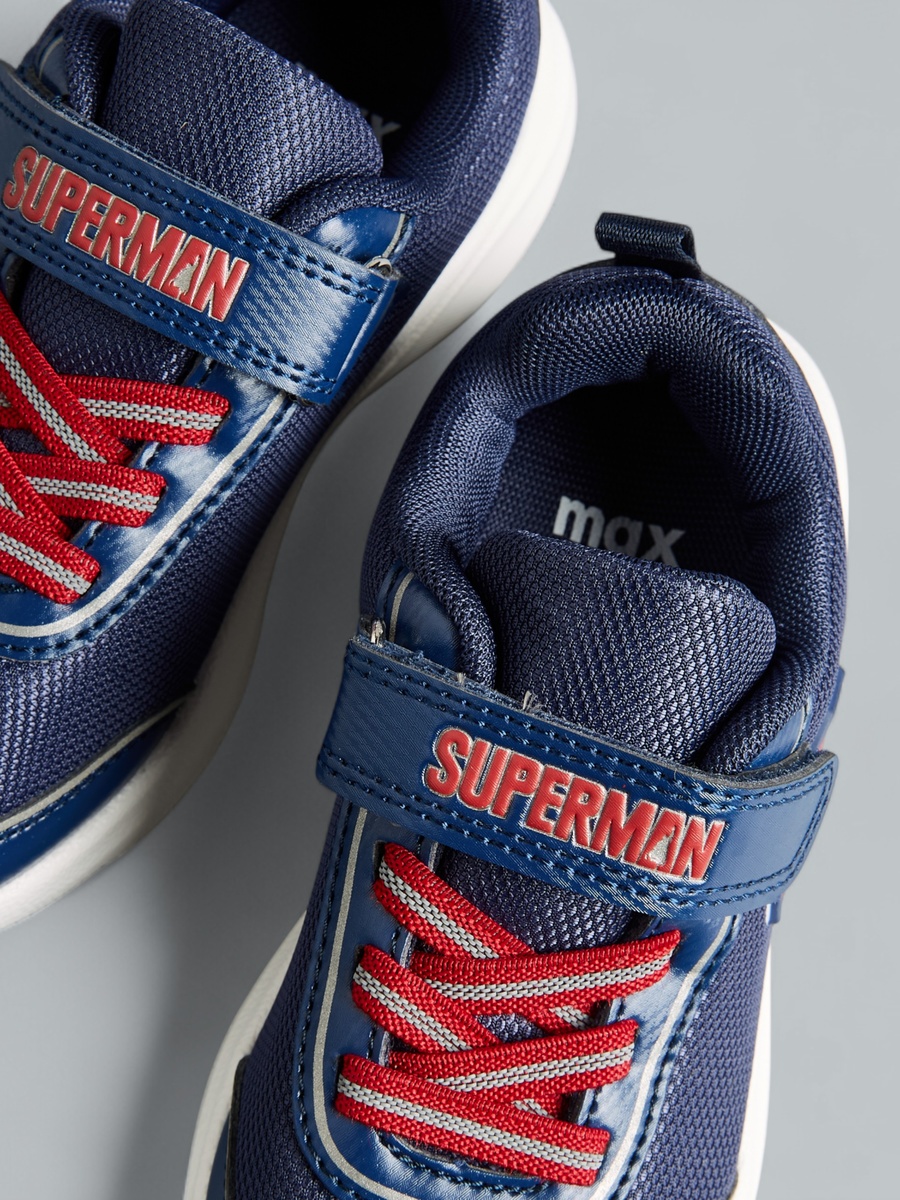 Superman Sports Shoes with Hook and Loop Closure