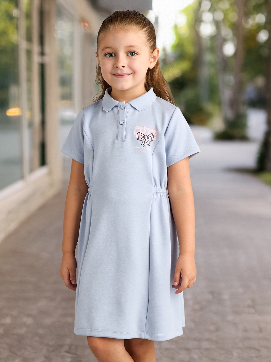 Polo Dress with Scalloped Collar