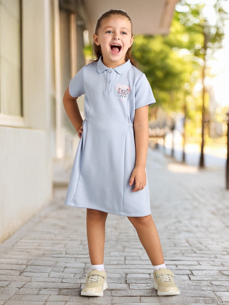Polo Dress with Scalloped Collar