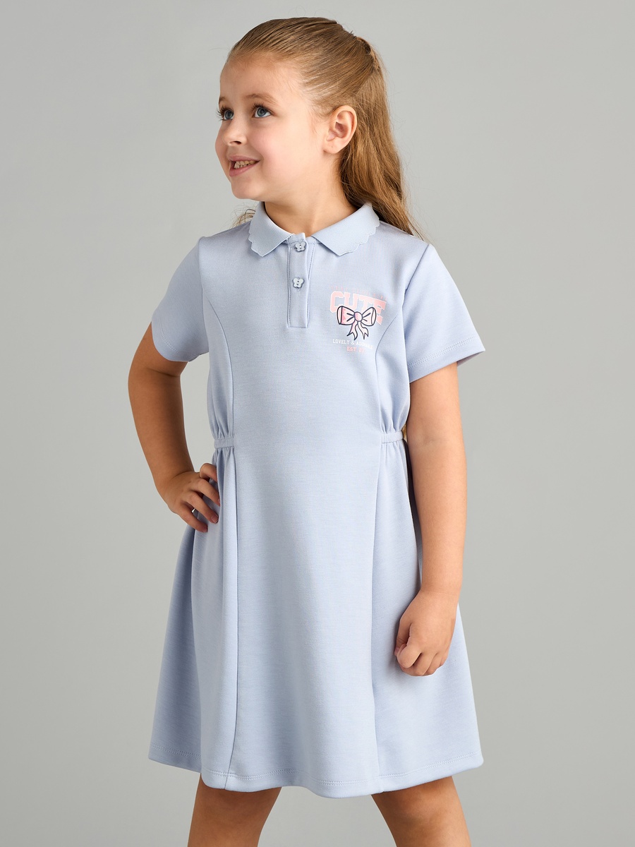 Polo Dress with Scalloped Collar