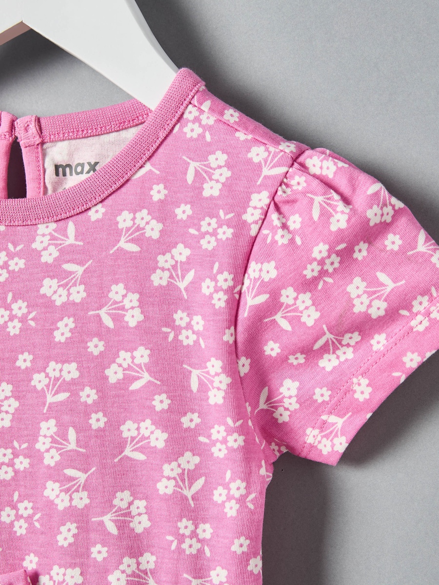 All-Over Floral Print Cotton Dress