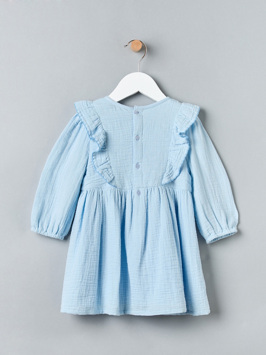 Floral Embroidered Better Cotton Gauze Dress